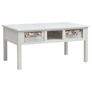LARRYHOT Table basse blanche 99,5 x 60 x 48 cm en bois, Tables basses décoratives, Tables de salon, 287845 - Publicité