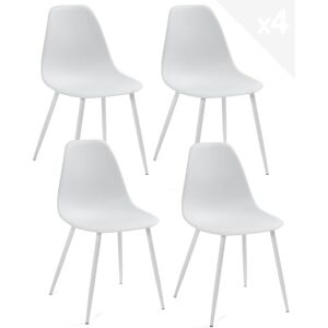 KAYELLES Lot de 4 chaises de Cuisine Design Contemporain Nova (Blanc) - Publicité