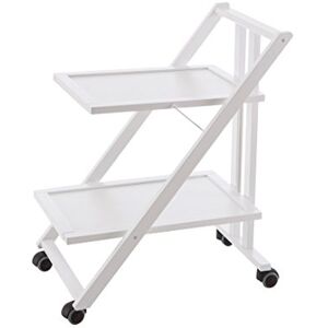 Arredamenti Italia AR_IT- 575 SIMPATY Chariot de Service/Desserte Hêtre Massif pliable couleur Blanc Laqué 64 x 79 x 45 cm - Publicité