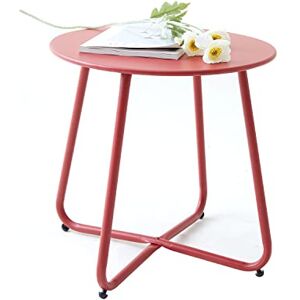 Fokebel Petite table d'appoint en métal Ronde Avec pieds réglables Diamètre : 45 x 45 cm - Publicité