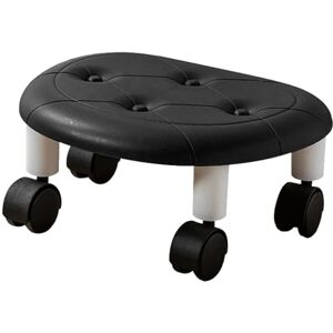 NLDGR Tabourets Roulants Ronds Bas, Tabouret à roulettes Rond avec Roues à 360 °, Repose-Pieds, Chaise à roulettes, Table Basse, Repose-Pieds, Tabouret à Langer pour la Maison, Le Bureau, Le(Noir) - Publicité