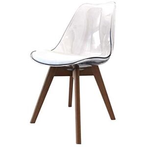 Zons Lot DE 4 Alba Chaise en PP Transparent Aux Pieds en Bois Style SCANDINAVE, - Publicité