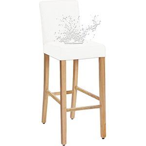 JUNZHE Housses de Tabouret de Chaise de Bar, Housse de Chaise Lavable Amovible Extensible pour Dossier Court de Chaise de Salle à Manger pivotante (Blanc,1 Pièce) - Publicité