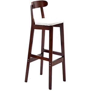 XSCMKEG Tabouret De Bar, Tabouret De Bar en Bois Massif avec Coussin en Cuir, Chaise De Bar Moderne Et Simple, Hauteur D'assise 62 Cm, Adaptée À Cuisine, Au Salon, Au Bar, Au Bureau, Etc (Color : White, Siz - Publicité