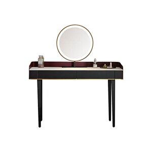 GaRcan Commode de Maquillage Simple pour Chambre à Coucher, comptoir en Ardoise, Tabouret de Maquillage, Miroir de Maquillage, Table de Maquillage, Bureau avec Miroir et lumières (Couleur - Publicité