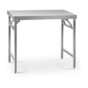 Royal Catering Table De Travail Pliante Pliable Professionnelle Établi Pliant Professionnel RCAT-100/60KE (Capacité De 210 kg, Surface De 60 x 120 cm, Pieds Réglables en Hauteur, INOX) - Publicité