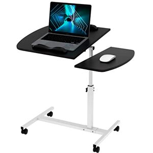 EXSELTMAN Bureau Debout Mobile,Table de Lit a Roulette, Hauteur Ajustable Laptop Support de Souris Séparé Bureau Debout Mobile 60 * 40CM, Pliable, 360° Table d'appoint avec 4 roulettes (Noir) - Publicité