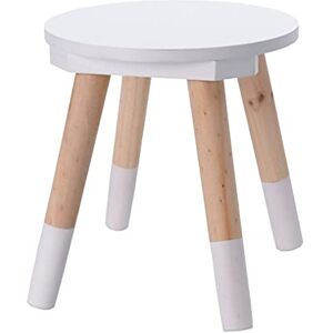 Spetebo Tabouret en bois pour enfant Blanc/naturel – env. 24 à 26 cm – Tabouret en bois pour chambre d'enfant - Publicité