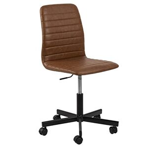 Movian Marque Amazon  Chaise de bureau simple, hauteur ajustable, 61 x 52 x 94,5 cm, cuir synthétique,cognac - Publicité