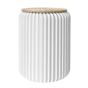 STOOLY Tabouret Pliable Assise en Paille Tressée en Carton Recyclable (Blanc céramique,50cm) - Publicité