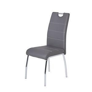 Apollo SUSI Chaise de Salle à Manger, Simili Cuir Acier allié, Gris, 2 unités - Publicité