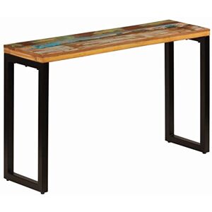 Tidyard Table Console 120x35x76 cm Bois de récupération Solide et Acier, Table de Bout de Canapé, Meuble d’entrée pour Salon, Entrée, Couloir, Salle à Manger - Publicité