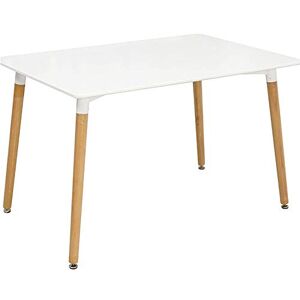 RELOVE Table de Salle à Manger I Table De Cuisine Retro I Table Salle A Manger avec Plateau Forme Carrée I Pieds Solides en Bois De Hêtre NatureI Table de Cuisine en Bois Massif (110 * 60 * 75cm (Blanc)) - Publicité