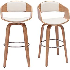 Miliboo Tabourets de Bar scandinaves pivotants 360° en Bois Clair H67 cm GAO - Publicité