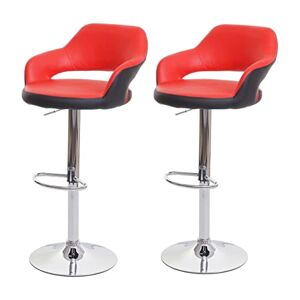 Décoshop26 Lot de 2 tabourets de Bar chaises de comptoir en synthétique Rouge et Noir 04_0000142 - Publicité