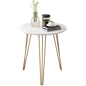 GLMGBP Table Basse Ronde en Fer Forgé Petit Salon Rond en Bois Massif Canapé Côté Chambre Chevet Mode Casual Magazine Balcon Petit Café - Publicité