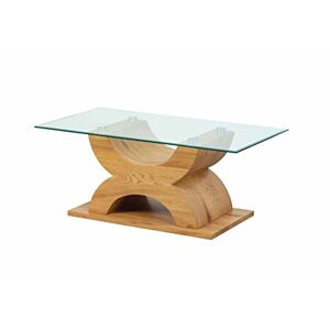 Inter Link Table basse moderne Table en verre MDF Reproduction chêne Artisan Table basse X-Type - Publicité