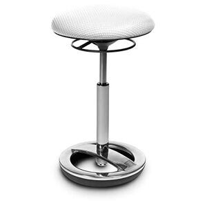 Topstar Sitness High Bob Tabouret de Travail Ergonomique en Aluminium Poli Hauteur d'assise 49-70 cm Revêtement en Tissu Blanc - Publicité