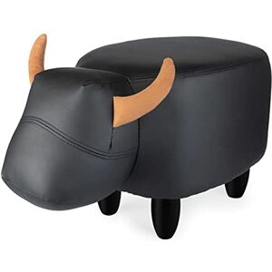 Balvi Tabouret La Vache Couleur Noir en Forme de Vache Pattes en Bois Simili-Cuir/Bois - Publicité