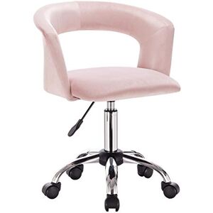 WOLTU BS85rs Chaise de Bureau Tabouret à Roulette en Velours,Tabouret de Travail Tabouret Roulant avec accoudoir, réglable en Hauteur,Rose - Publicité