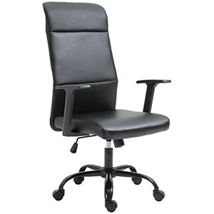Vinsetto Chaise de Bureau Manager Ergonomique Rotation à 360° Hauteur d'Assise Réglable Plastique PU Noir - Publicité