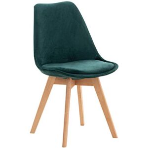 CLP Chaise de Salle ‡ Manger Linares Plastique I Tissu I Velours I Velours cÙtelÈ I Fauteuil avec Structure en Bois, Couleur:Vert, MatÈriel:Velours - Publicité