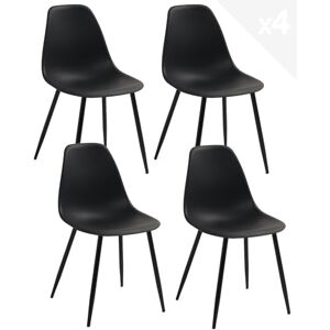 KAYELLES Lot de 4 Chaises de Cuisine Design Contemporain Nova (Noir) - Publicité