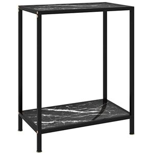 homiuse Table Console 60x35x75cm Elégante Table d'entrée Console Meuble avec Espace de Rangement Table Salon Basse Table d'appoint pour Bureau Bout de Canapé Couloir Noir Verre Trempé - Publicité