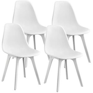 [en.casa] Set de 4 Chaises Design Chaise de Cuisine Chaise de Salle à Manger Plastique Blanc 83 x 54 x 48 cm - Publicité