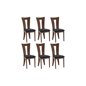 Unique Lot de 6 chaises Tiffany Hêtre Massif Coloris : Noyer et Expresso - Publicité
