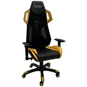 Astan Hogar Chaise de Gaming, Nylon Simili Cuir, Noir/Jaune, Mediano - Publicité