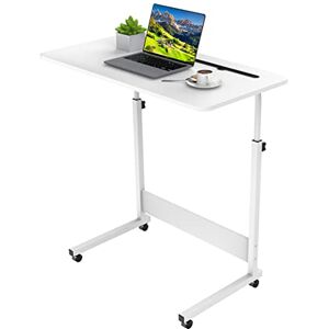 VIVOLILV Bureau Table Informatique, Bureau Poste de Travail, Table d’Ordinateur,80 x 40 cm Bureau Montage Facile d'ordinateur Portable sur Rotation du Sol pour Chambre à Coucher, Bureau,canapé Blanc - Publicité