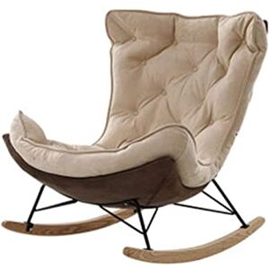 Suuim Chaises à Bascule Chaise à Bascule Nordique Salon Balcon ménage Paresseux Chaise à Bascule inclinable Salon Adulte Chaise en Tissu de Loisirs (Beige 94x70x99cm) - Publicité