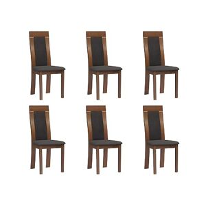 Unique Lot de 6 chaises Belinda Hêtre et Tissu Coloris : Noyer et Anthracite - Publicité
