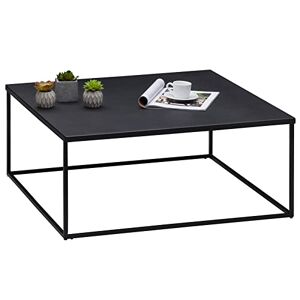 IDIMEX Table Basse HILAR Table de Salon Grande Table d'appoint Design Retro Vintage Industriel, Plateau carré de 80 x 80 cm en métal laqué Noir - Publicité