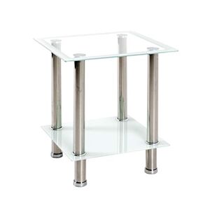 Haku Möbel Table Basse, Acier Inoxydable, Acier Inoxydable Blanc, L 40 X P 40 X H 46 cm - Publicité