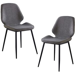 Guyifuny Lot de 2 chaises de Salle à Manger en Cuir PU, chaises de Cuisine, Chaise de réception de Salon avec Pieds en métal Robustes en Acier au Carbone, chaises de Salle à Manger rembourrées pour s - Publicité