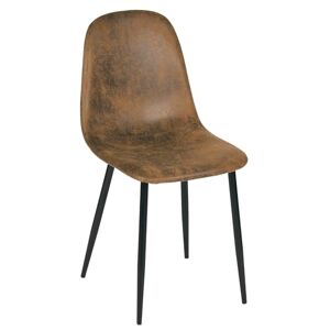 FurnitureR 1 chaise de salle à manger en suédine scandinave vintage chaises de cuisine pour salle à manger, cuisine, salon, pieds noirs, marron - Publicité