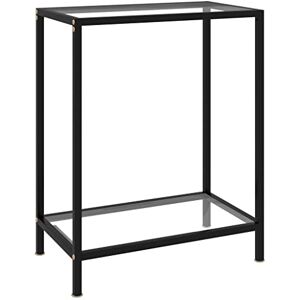 homiuse Table Console 60x35x75cm Table d'entrée Console Meuble avec Espace de Rangement Table Salon Basse Table d'appoint pour Bureau Bout de Canapé Couloir Verre Trempé Transparent - Publicité