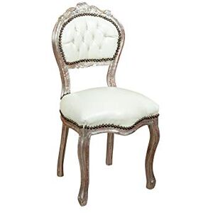 Biscottini Fauteuil Baroque 90 x 45 x 45 cm Argent   Chaise Louis XVI   Fauteuil Salle a Manger   Chaise Style Louis XVI   Meuble Baroque - Publicité