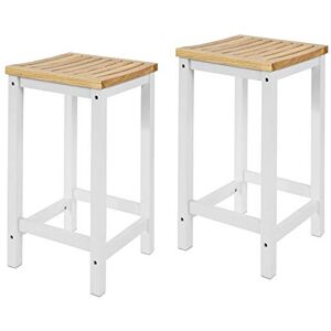 SoBuy FST29-WNx2 Lot de 2 Chaises Tabourets de Cuisine en Bois avec Repose-Pieds - Publicité