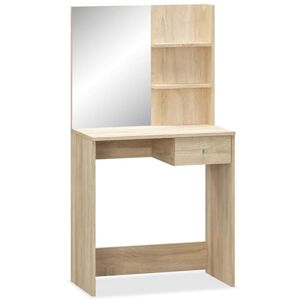 vidaXL Coiffeuse Table de Maquillage Table de Toilette Salle Cosmétique Chambre Vestiaire Maison Intérieur Aggloméré 75x40x141 cm Couleur de Chêne - Publicité