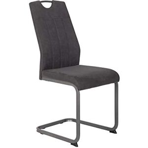 Apollo Christina Lot De 2 Chaises Luge Pour Salle À Manger, Microfibre Anthracite D’aspect Rétro, Armature Métallique Grise, Dos Avec Poignée - Publicité