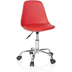 hjh OFFICE Chaise de Bureau pour Enfant Fancy II Chaise d'étude pivotante sans accoudoirs, Siège à roulettes avec Hauteur réglable, Rouge 742013 - Publicité