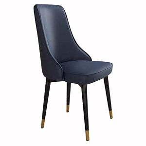 BerBo Chaise de salle à manger en cuir microfibre pour cuisine, salon, salon, comptoir, pieds en métal robustes en acier au carbone (couleur : bleu foncé) - Publicité