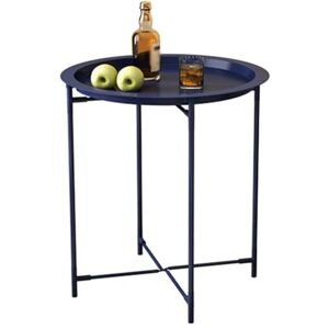 KITCISSL Petite Table Basse Salon Pliables Bout De Canape pour Salon, Table De Chevet Petite Table Basse en Fer, Table Pliante D'appoint Chambre À Coucher Table De Chevet Créative (Color : Blue B) - Publicité