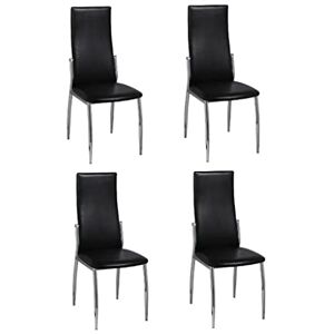 vidaXL Chaises à Manger Lot de 4 Noir Similicuir - Publicité