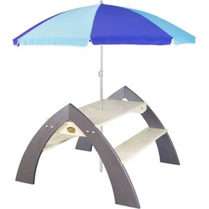 AXI Kylo XL Table Pique Nique Enfant en Bois Gris & Blanc   Table Picnic avec Parasol pour Le Jardin - Publicité