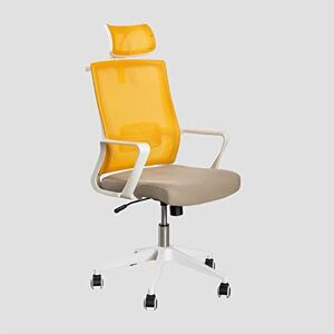 SKLUM Chaise de Bureau avec roulettes et accoudoirs Teill Colors Orange Abricot Beige Lin - Publicité