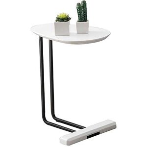 GLMGBP Table Basse Table d'appoint Nordique en Bois Massif, Mini Table Ronde en Fer pour Chambre à Coucher, Salon, Balcon (Couleur : Blanc) - Publicité